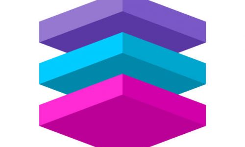 Moving up arrow. Terrace design element. Isometric plates float. Vector illustration, clip art